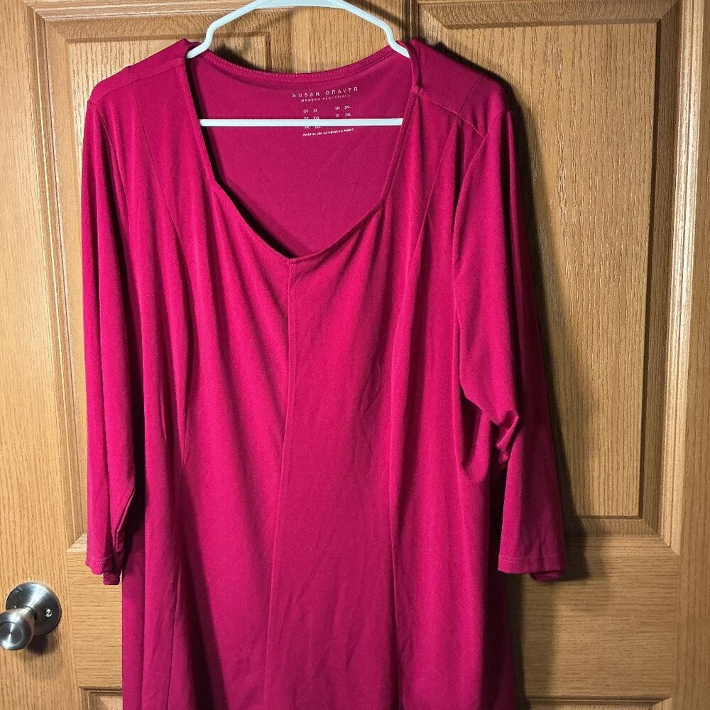 Susan Graver Magenta Blouse